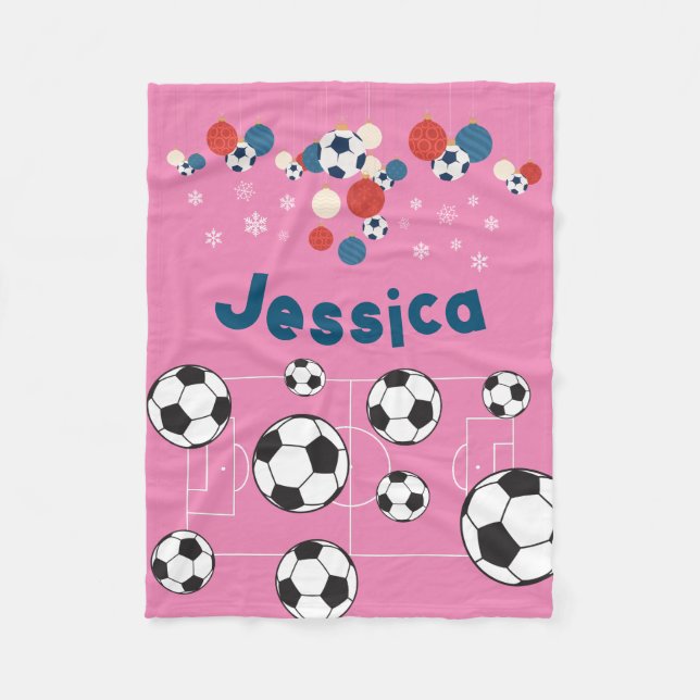 Niedlicher Personalisierter Fußball-Fußball-Ball Fleecedecke (Vorderseite)