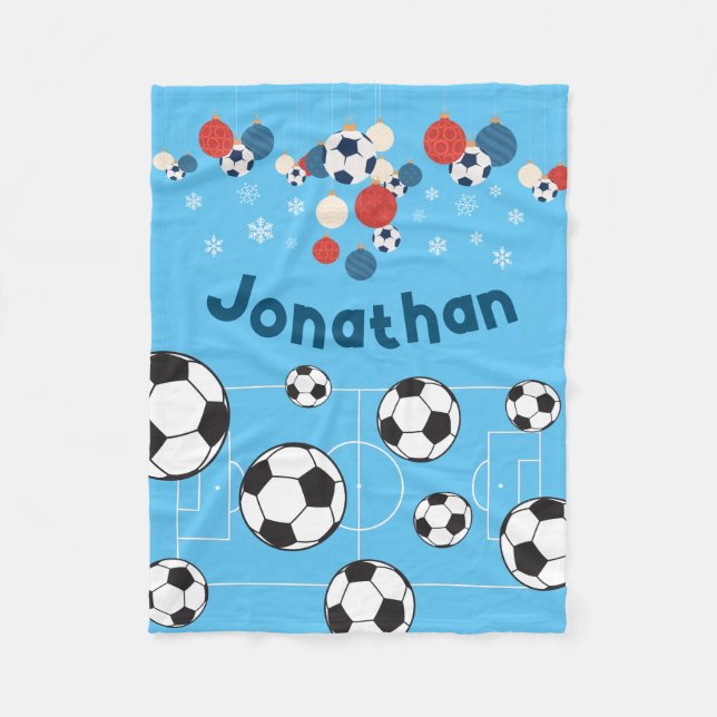 Niedlicher Personalisierter Fußball-Fußball-Ball Fleecedecke (Vorderseite)