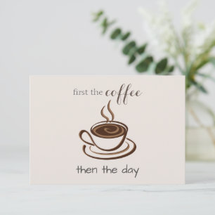 Niedlicher Personalisierter Kaffee lange Minimalis Mitteilungskarte