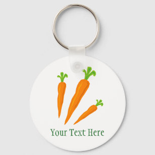 Niedlicher personalisierter Karottenveggie Schlüss Schlüsselanhänger