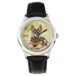 Niedlicher Personalisierter Kid's Deutscher Hirte Armbanduhr