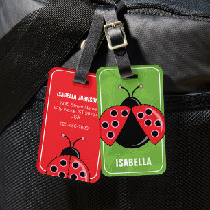 Niedlicher Personalisierter Ladybug Gepäckanhänger