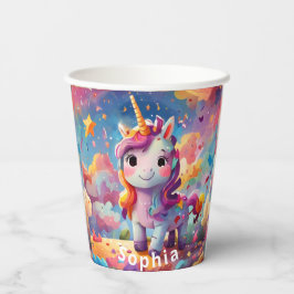 niedlicher personalisierter Name Geburtstag buntes Pappbecher