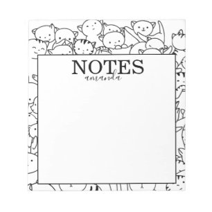 Niedlicher Personalisierter Name Katzen Notizblock