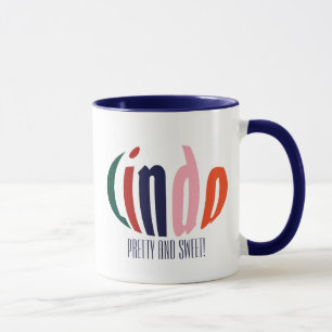 Niedlicher, Personalisierter Name "Linda", Kreis Tasse