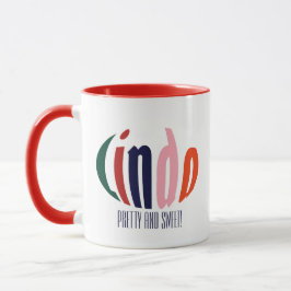 Niedlicher, Personalisierter Name "Linda", Kreis Tasse