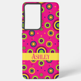 Niedlicher Personalisierter Name Magenta Abstrakt Samsung Galaxy Hülle