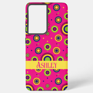 Niedlicher Personalisierter Name Magenta Abstrakt Samsung Galaxy Hülle