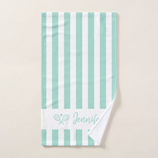 Niedlicher Personalisierter Name Tennis Aqua Handtuch (Handtuch)
