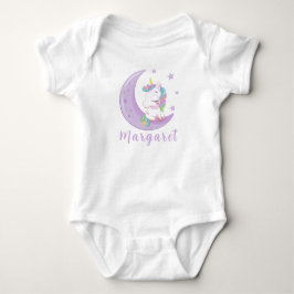 Niedlicher Personalisierter Name Unicorn Niedlich Baby Strampler