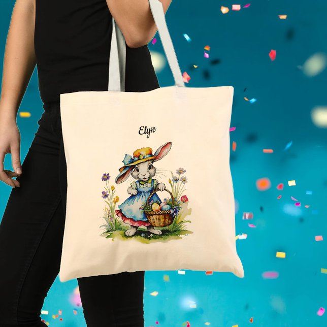 Niedlicher Personalisierter Name Vintag Ostern Lec Tragetasche (Von Creator hochgeladen)