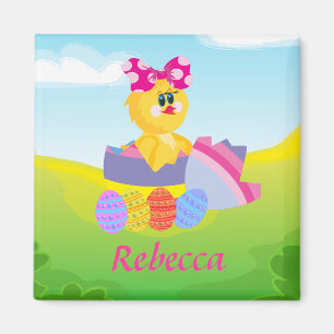 Niedlicher Personalisierter Osterchic Magnet