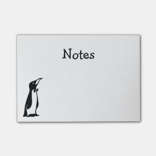 Niedlicher personalisierter Schwarz-weißer Penguin Post-it Klebezettel