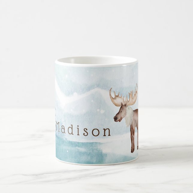 Niedlicher Personalisierter Urlaub am Elch Kaffeetasse (Mittel)