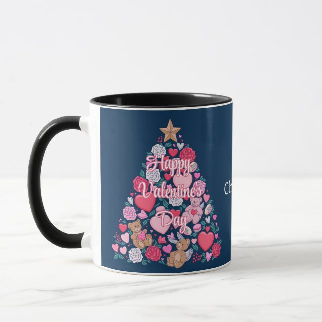 Niedlicher Personalisierter Valentinstag Tasse (Links)