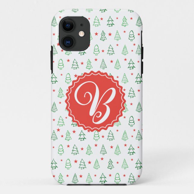 Niedlicher Personalisierter Weihnachtsbaum Case-Mate iPhone Hülle (Rückseite)
