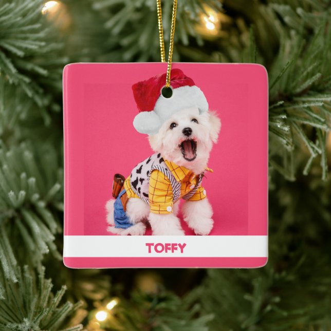 Niedlicher Personalisierter Weihnachtsmann Keramikornament (Baum)