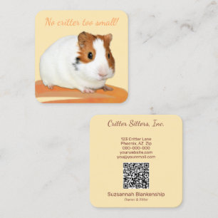 Niedlicher Pet-Care-Guinea - QR-Code Quadratische Visitenkarte
