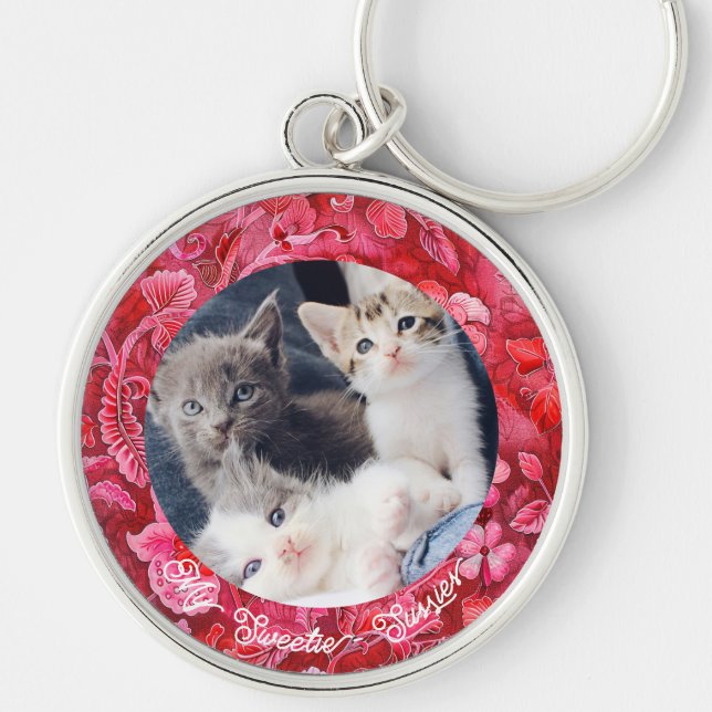 Niedlicher Pet Loss Beileid Cat Lover Keepake Schl Schlüsselanhänger (Vorne)