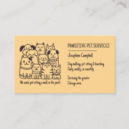 Niedlicher Pet Sitter Gelbe Katze QR Code Visitenkarte