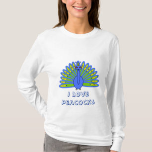 Niedlicher Pfau in Blau und Grün T-Shirt