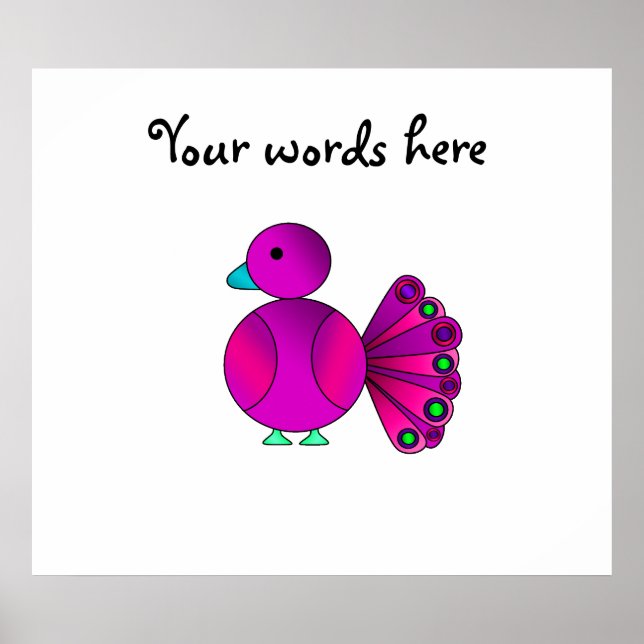Niedlicher Pfau Poster (Vorne)