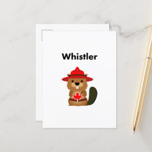 Niedlicher Pfeifbäcker mit Ahornblätterblättriger  Postkarte