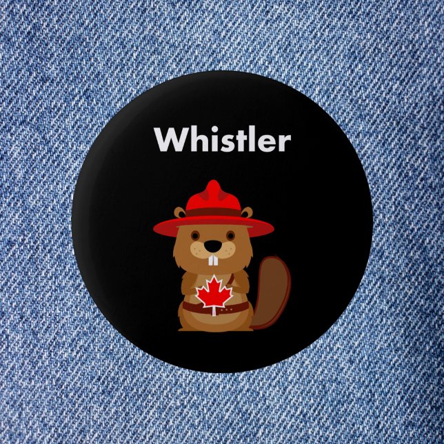 Niedlicher Pfeifer-Kanadischer Biber mit Ahornlede Button (Von Creator hochgeladen)