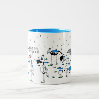 Niedlicher Pferde-u. Schaf-Cartoon Zweifarbige Tasse