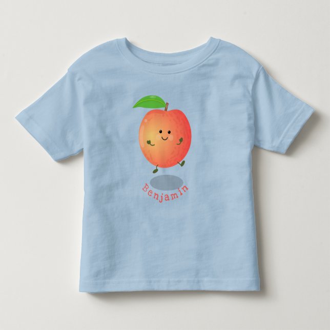 Niedlicher Pfirsichgelber Cartoon Kleinkind T-shirt (Vorderseite)