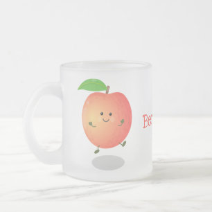 Niedlicher Pfirsichgelber Cartoon Mattglastasse