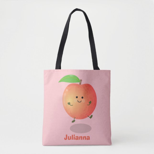 Niedlicher Pfirsichgelber Cartoon Tasche (Vorderseite)