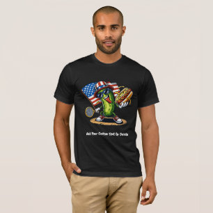 Niedlicher Pickleball-Spieler mit USA Flag Sports  T-Shirt