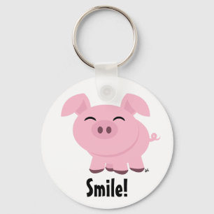 Niedlicher Pig Smile Schlüsselanhänger