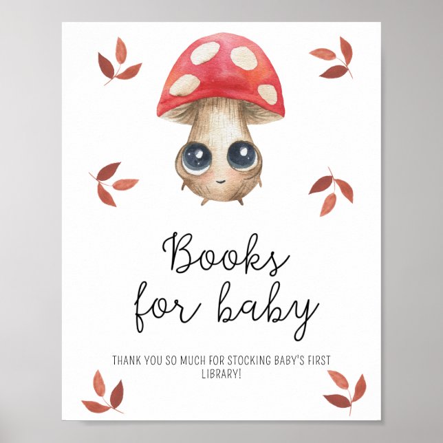 Niedlicher Pilz - Bücher für Kinderposter Poster (Vorne)