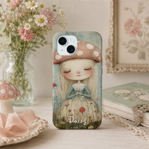 Niedlicher Pilz-Fee in einer Blumenwiese Custom Case-Mate iPhone Hülle