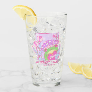 Niedlicher Pilz und Frosch - mein Herz springt für Glas