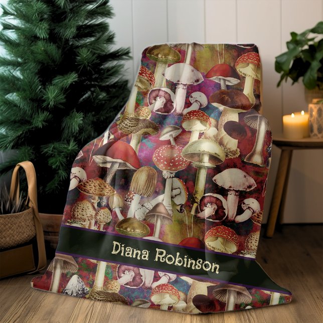 Niedlicher Pilzgarten Fleecedecke (Von Creator hochgeladen)