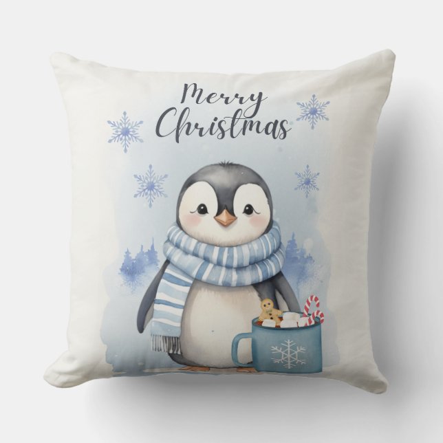 "Niedlicher Pinguin 3" Kissen (Vorderseite)