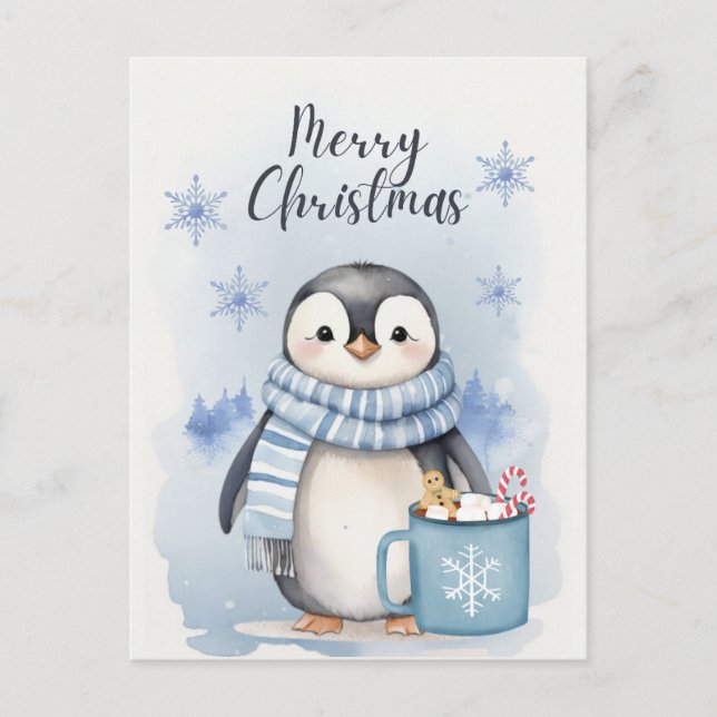 "Niedlicher Pinguin 3" Postkarte (Vorderseite)
