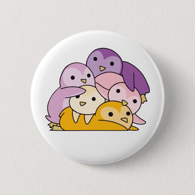 Niedlicher Pinguin-Button für die Trixflagge Button (Vorderseite)