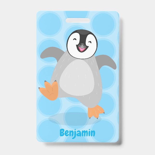 Niedlicher Pinguin-Cartoon Ausweis (Vorderseite)