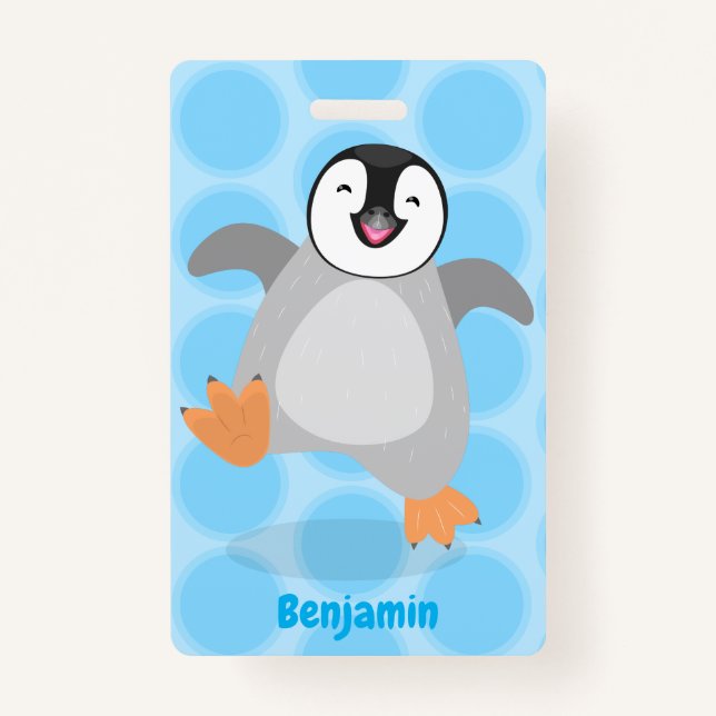 Niedlicher Pinguin-Cartoon Ausweis (Vorderseite)