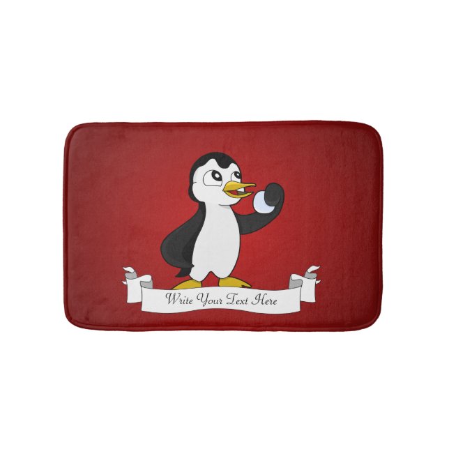 Niedlicher Pinguin-Cartoon Badematte (Vorderseite)