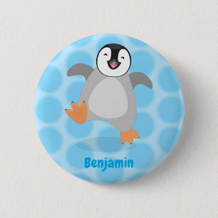 Niedlicher Pinguin-Cartoon Button