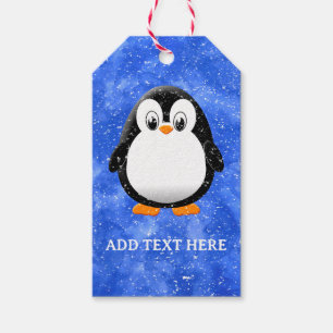 Niedlicher Pinguin Cartoon Custom Winter Blue Wate Geschenkanhänger