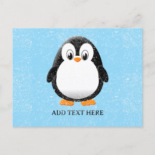 Niedlicher Pinguin-Cartoon Custom Winter Postkarte