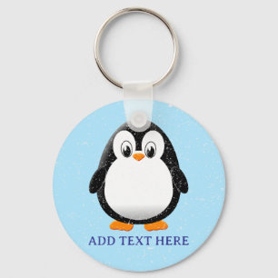 Niedlicher Pinguin-Cartoon Custom Winter Schlüsselanhänger