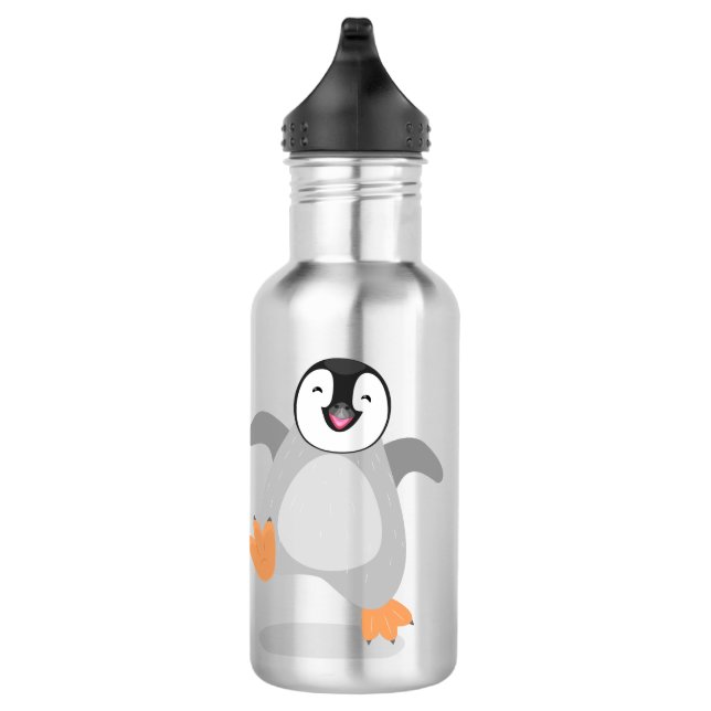 Niedlicher Pinguin-Cartoon Edelstahlflasche (Rechts)