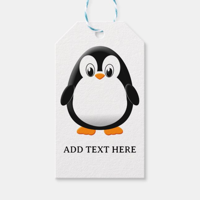 Niedlicher Pinguin-Cartoon Geschenkanhänger (Vorderseite)